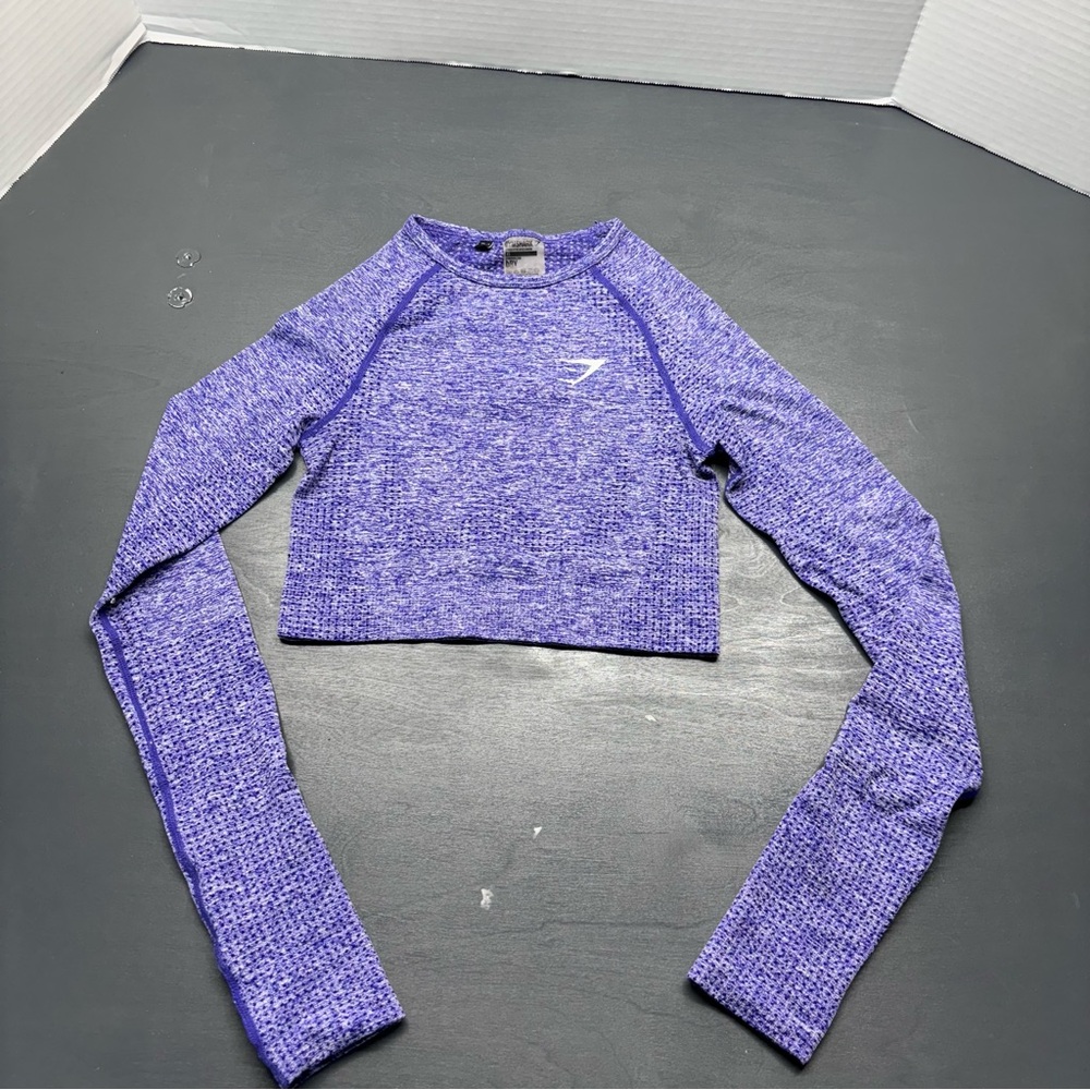 Gymshark Women's Crop Top Sz X Small Heather Purple